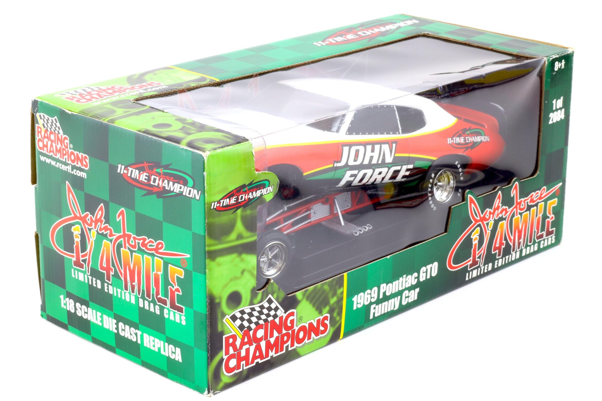 1:18 ERTL 1969 Pontiac GTO Funny Car John Force 1/4 Mile 11-Time Champion