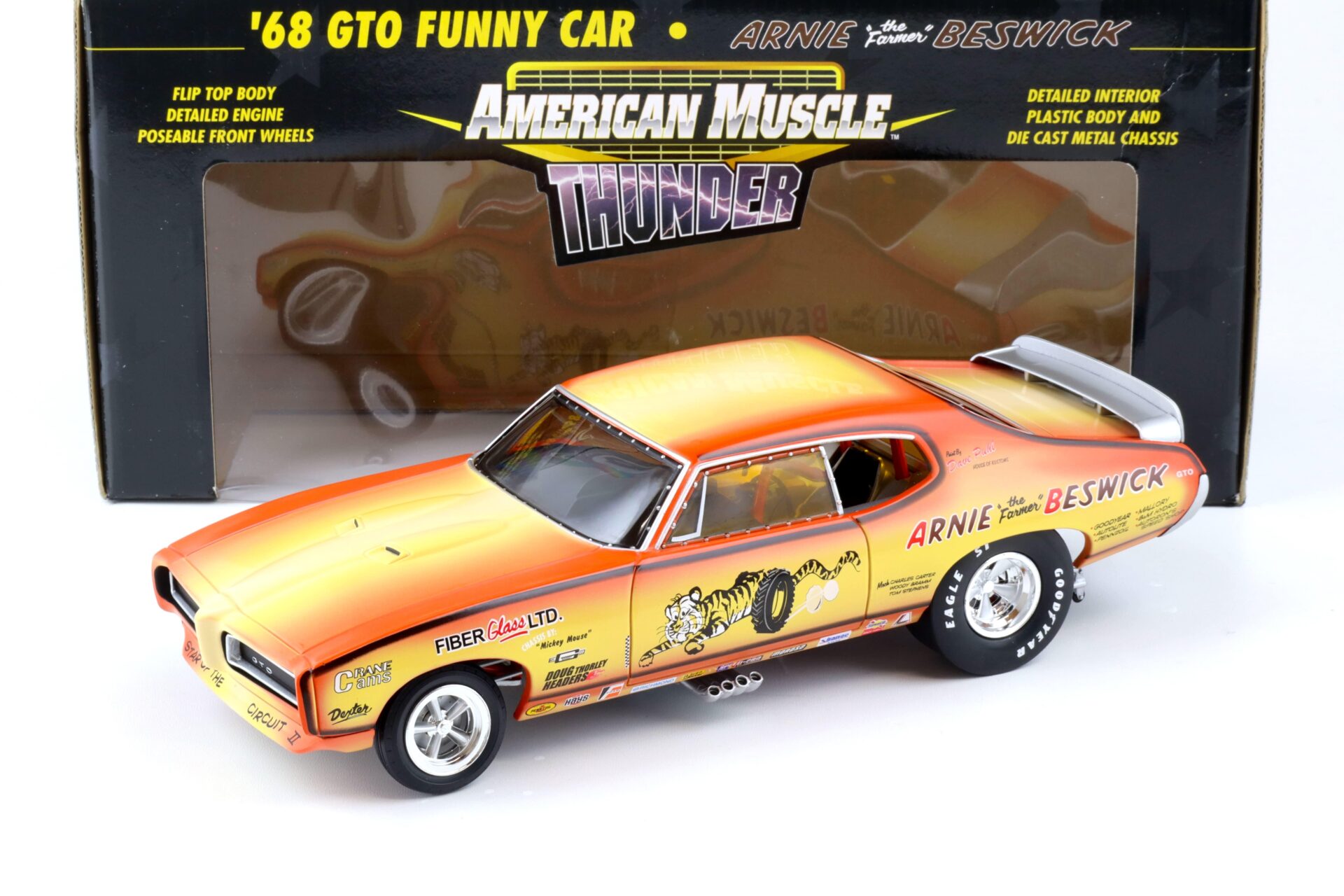 1:18 ERTL 1968 Pontiac GTO Funny Car Arnie Beswick the Farmer orange/ yellow