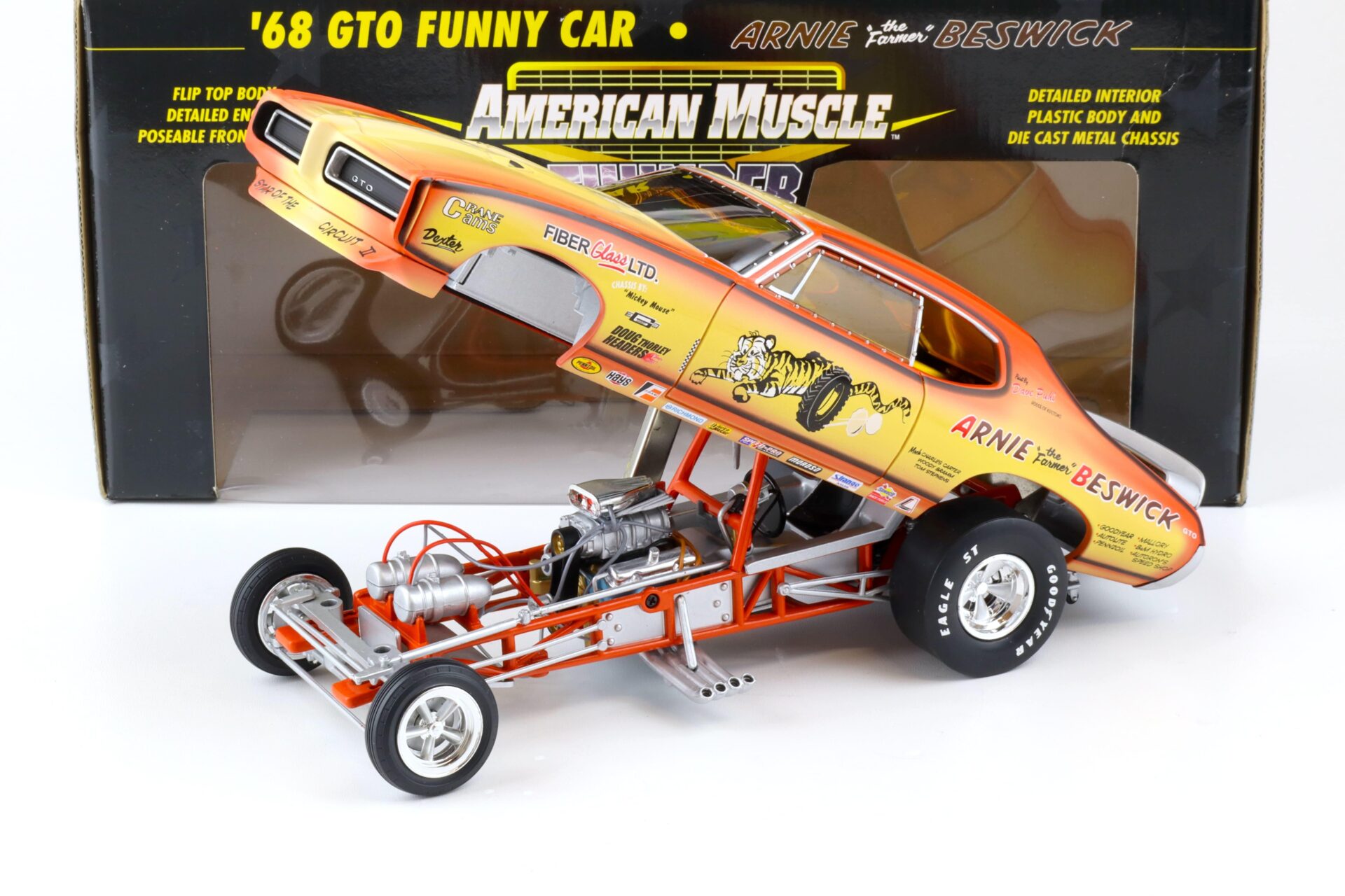 1:18 ERTL 1968 Pontiac GTO Funny Car Arnie Beswick the Farmer orange/ yellow