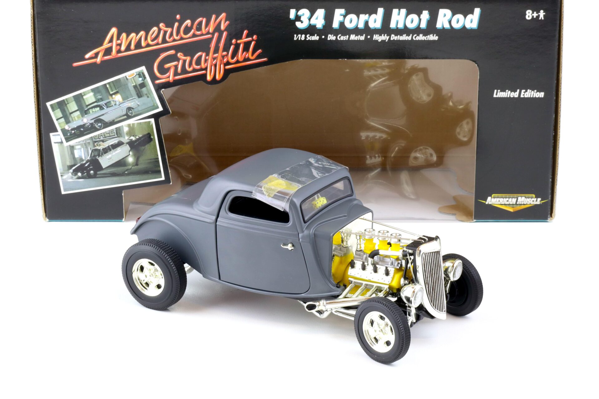 1:18 ERTL 1934 Ford Hot Rod American Graffiti matt grey