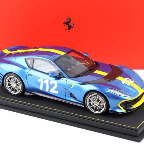 1:18 BBR Ferrari 812 Competizione French Racing blue Tailor Made with Showcase - Limited 112 pcs.