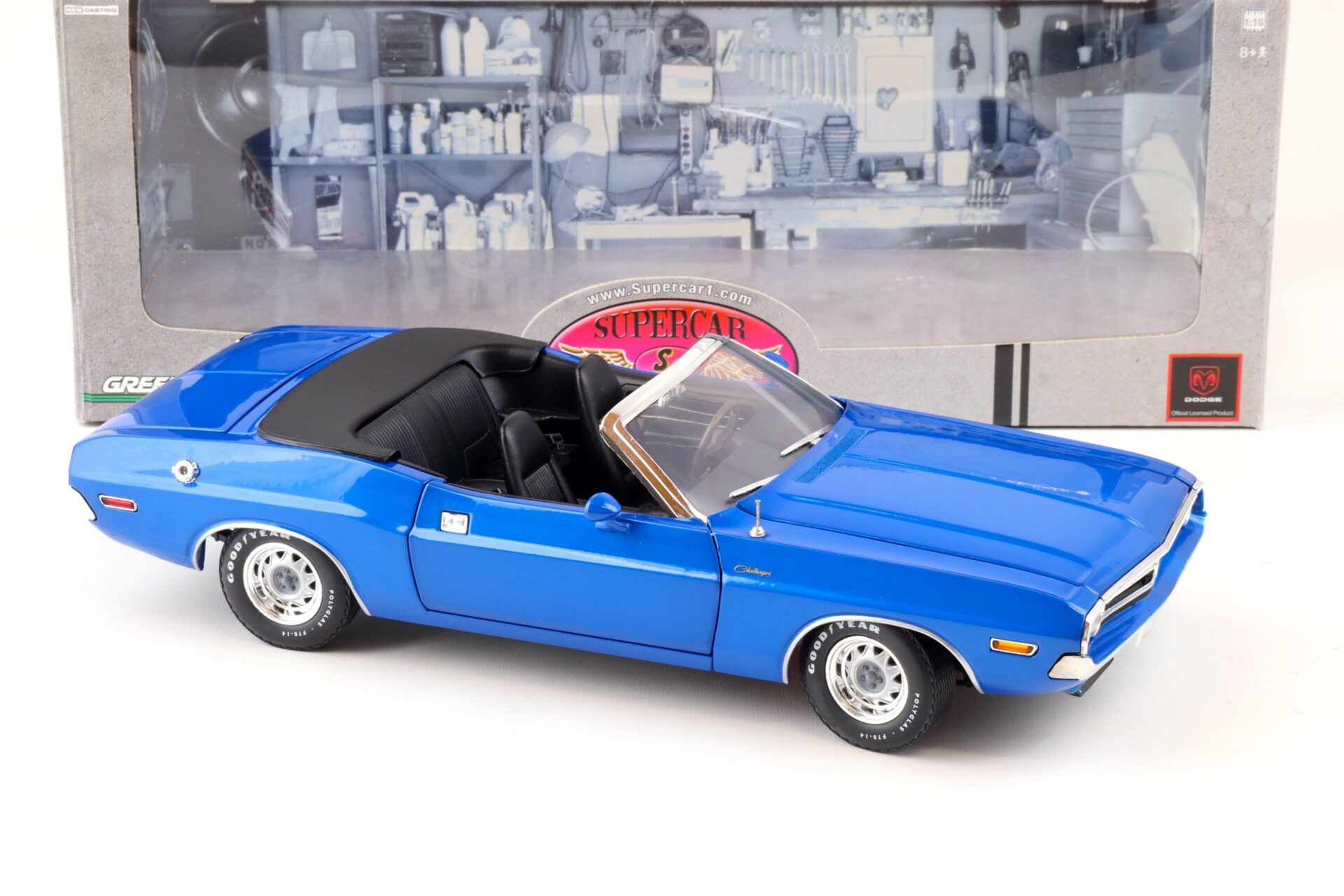 1:18 Greenlight 1971 Dodge Challenger Convertible blue Supercar Collectibles