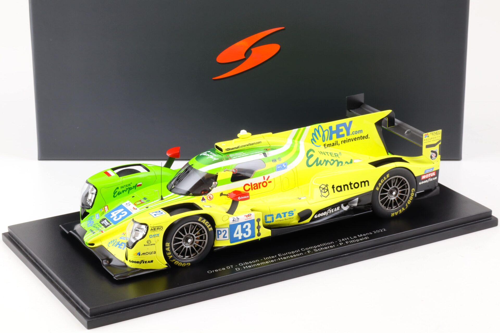 1:18 Spark Oreca 07 Gibson Inter Europol Competition 24h Le Mans 2022 #43 Scherer/Fittipaldi