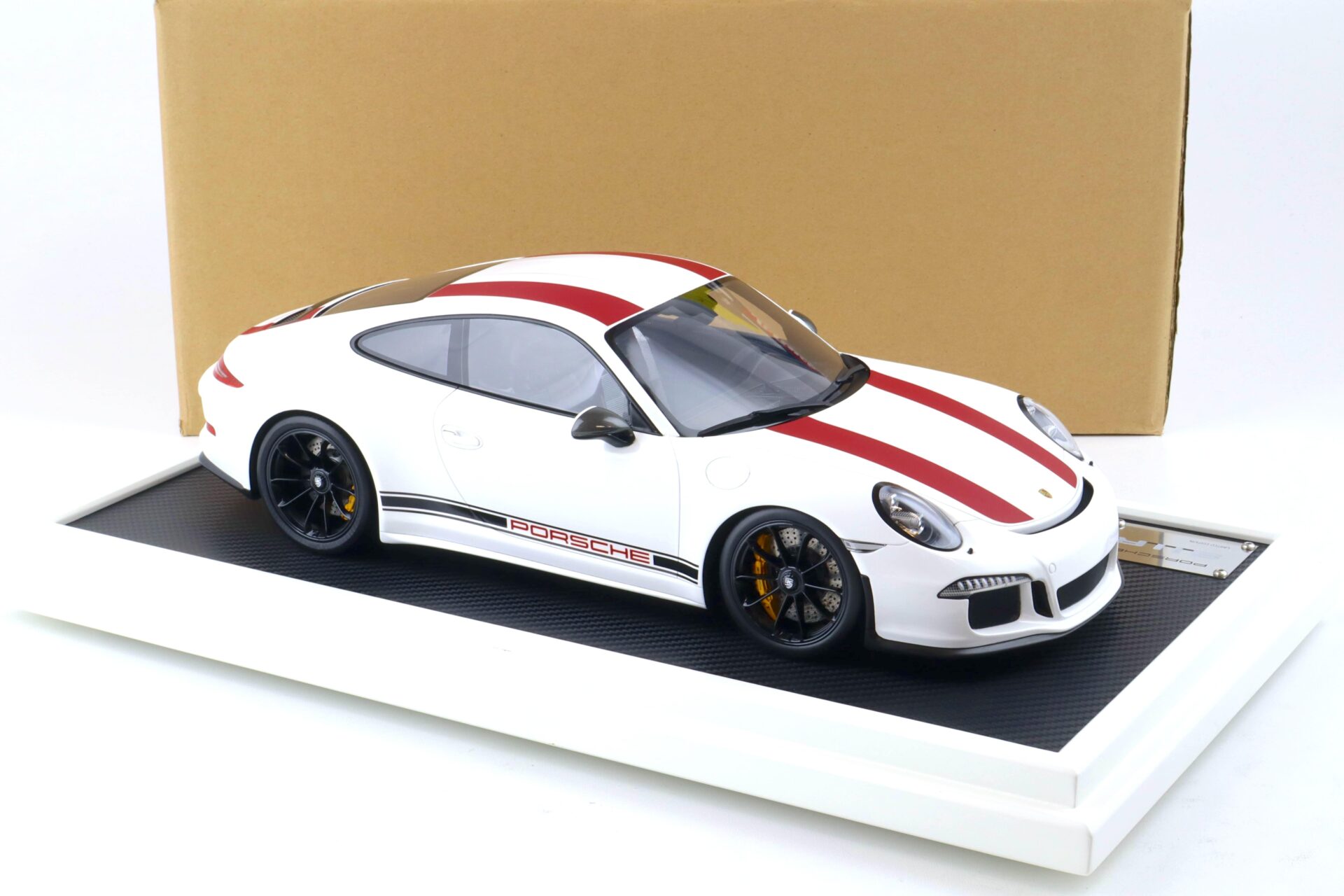 1:12 Spark Porsche 911 (991) R white/ red WAX02200004 DEALER VERSION