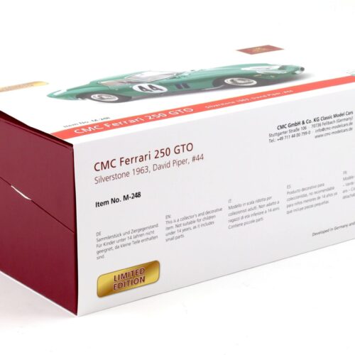 1:18 CMC Ferrari 250 GTO Silverstone 1963 David Piper #44 green M-248