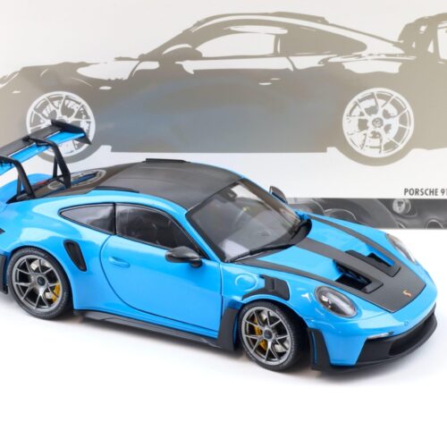 1:18 Minichamps Porsche 911 (992) GT3 RS Weissach Package blue/ dark silver wheels
