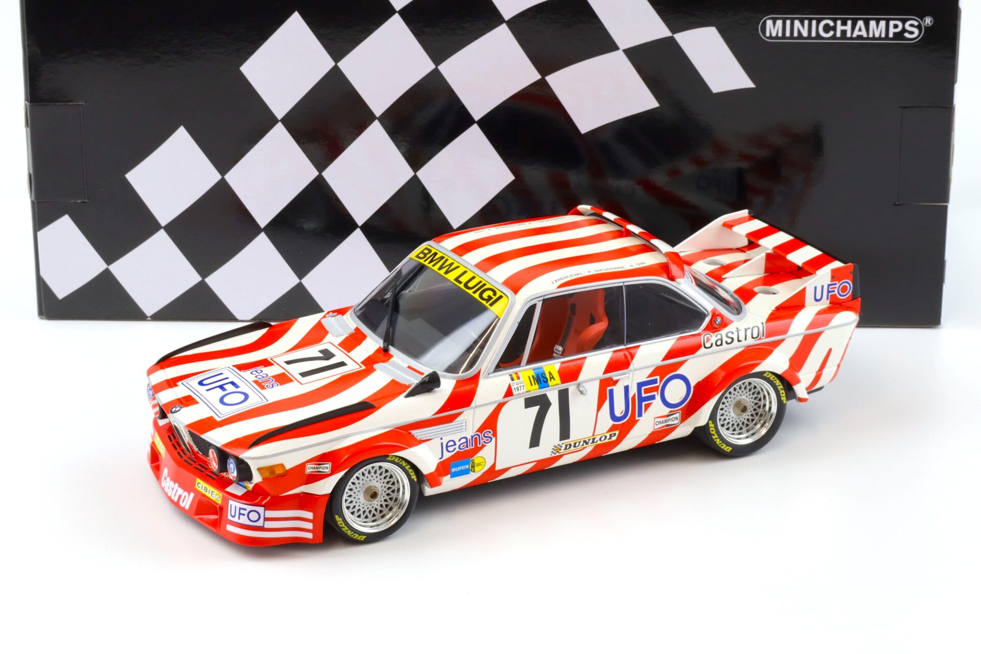 1:18 Minichamps BMW 3.0 CSL Luigi Racing #71 24h Le Mans 1977 Xhenceval/ Dieudonne