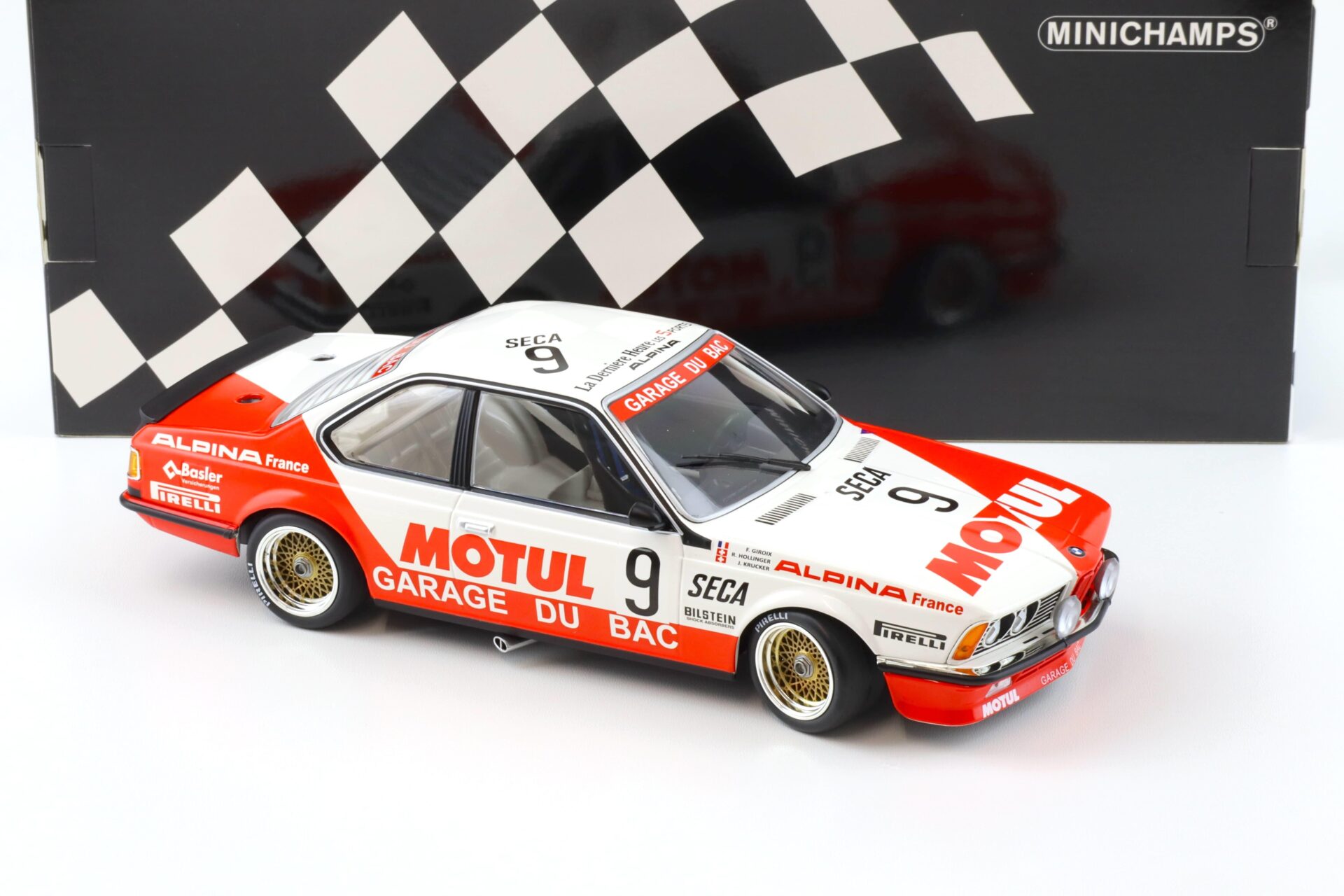 1:18 Minichamps BMW 635 CSI Garage du Bac/ Motul Spa 24h 1984 Hollinger/ Giroix/ Krucker