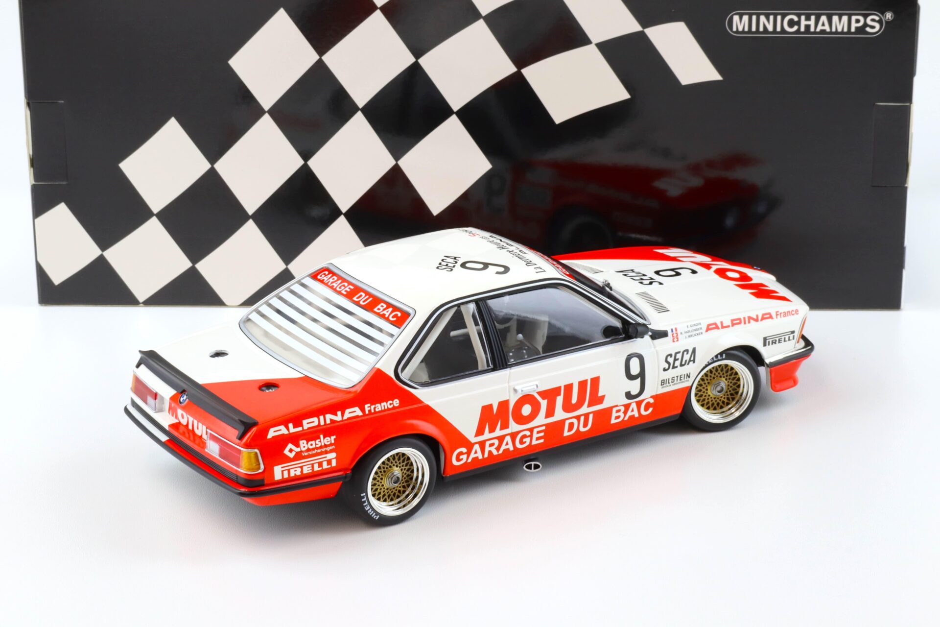 1:18 Minichamps BMW 635 CSI Garage du Bac/ Motul Spa 24h 1984 Hollinger/ Giroix/ Krucker