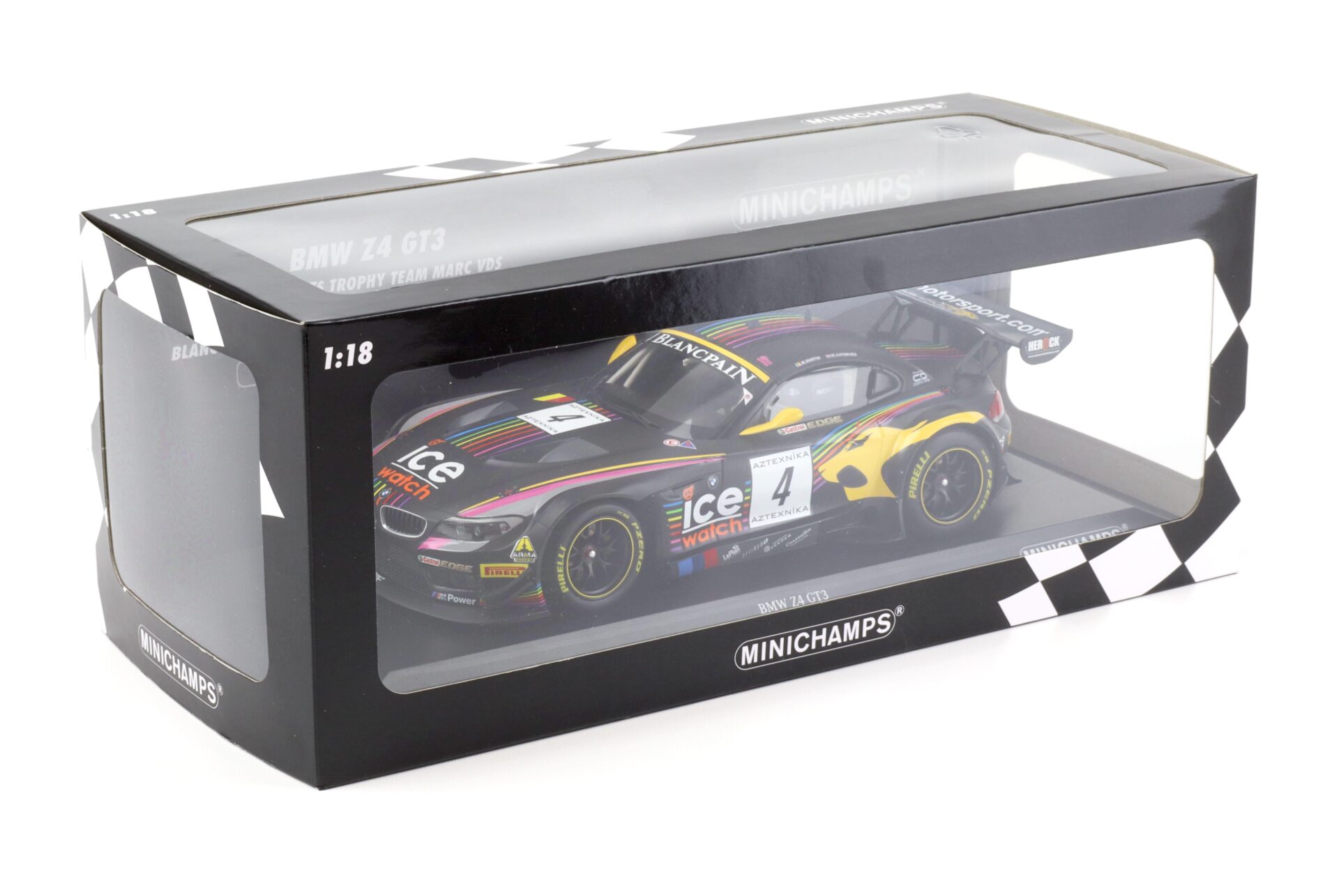 1:18 Minichamps BMW Z4 GT3 Team Marc VDS Blancspain Endurance Baku Challenge 2013