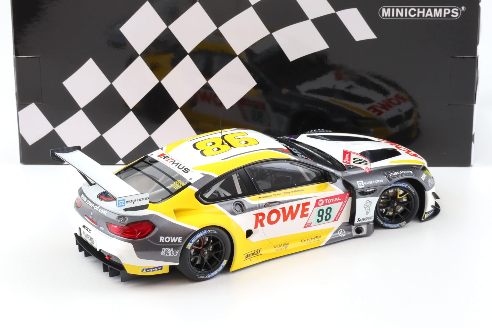 1:18 Minichamps BMW M6 GT3 ROWE Racing 4th Place 24h Nürburgring 2020 Wittmann #98