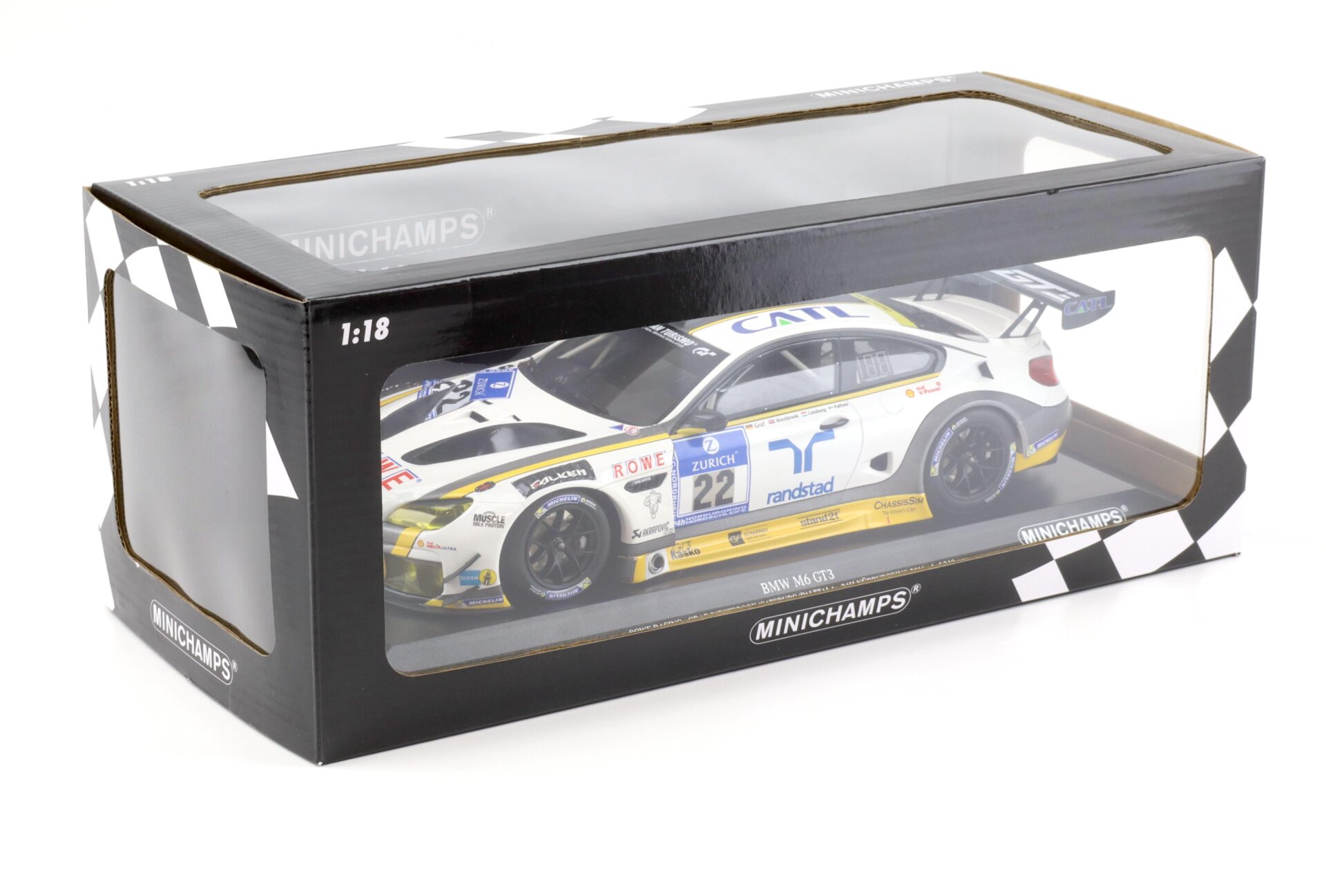 1:18 Minichamps BMW M6 GT3 ROWE Racing 24h Nürburgring 2016 Graf #22