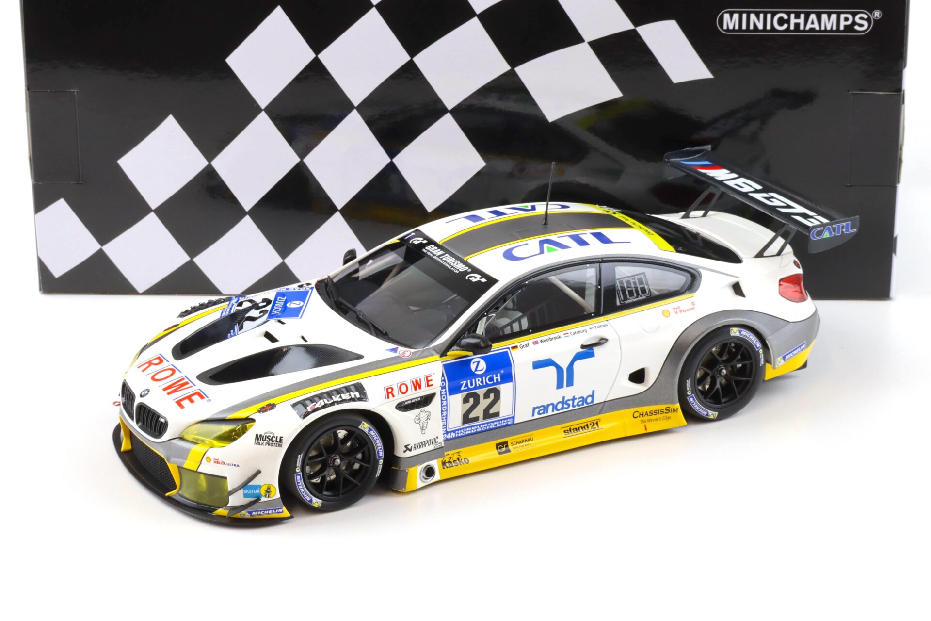 1:18 Minichamps BMW M6 GT3 ROWE Racing 24h Nürburgring 2016 Graf #22