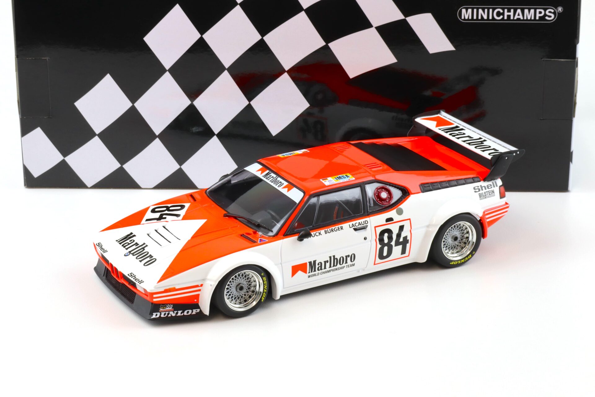 1:18 Minichamps BMW M1 Equipe Dominique Lacaud 24h Le Mans 1980 Stuck/ Bürger