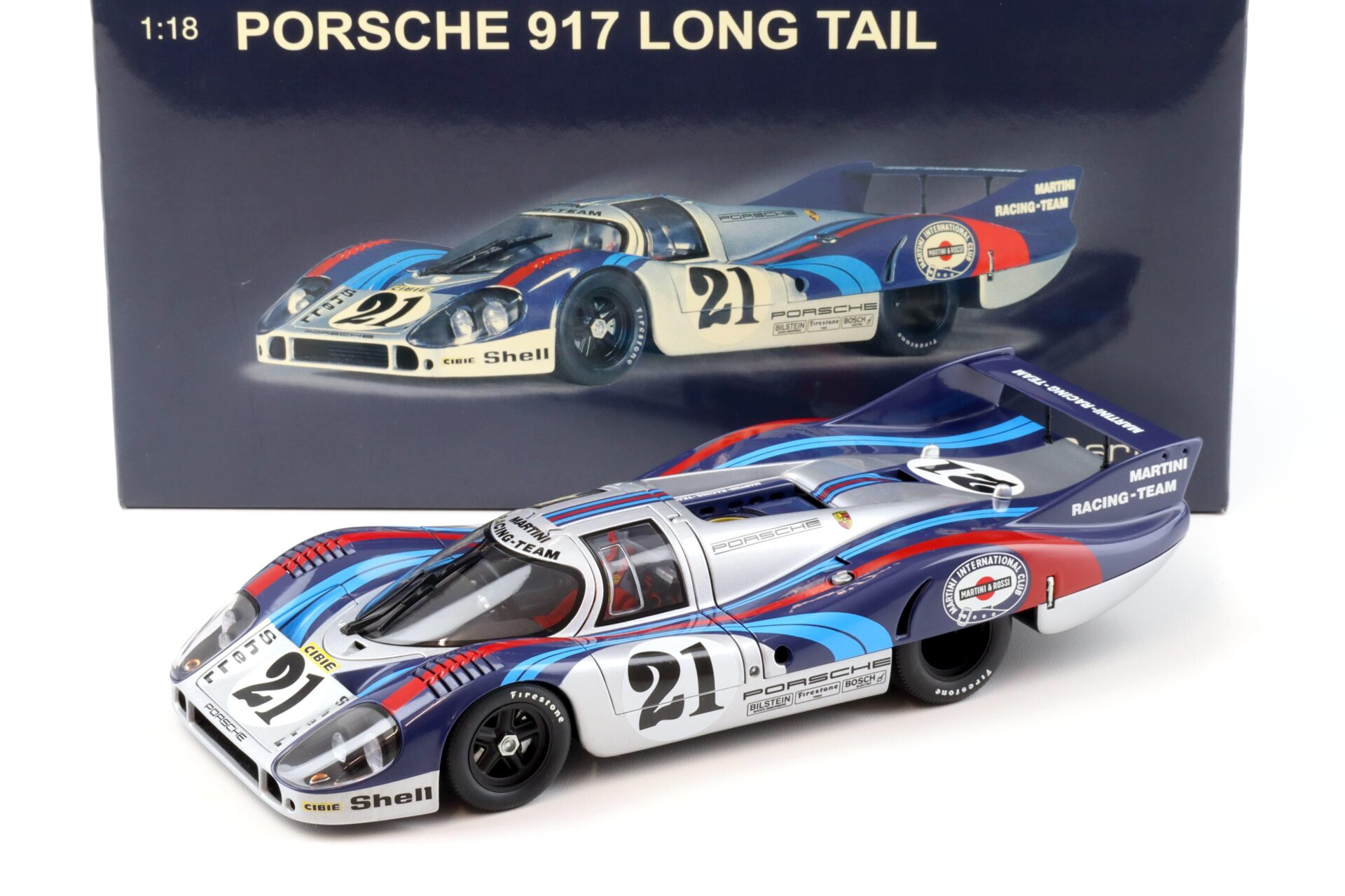 1:18 AUTOart Porsche 917 LH Long Tail Le Mans 1971 Elford/ Larrousse Martini #21