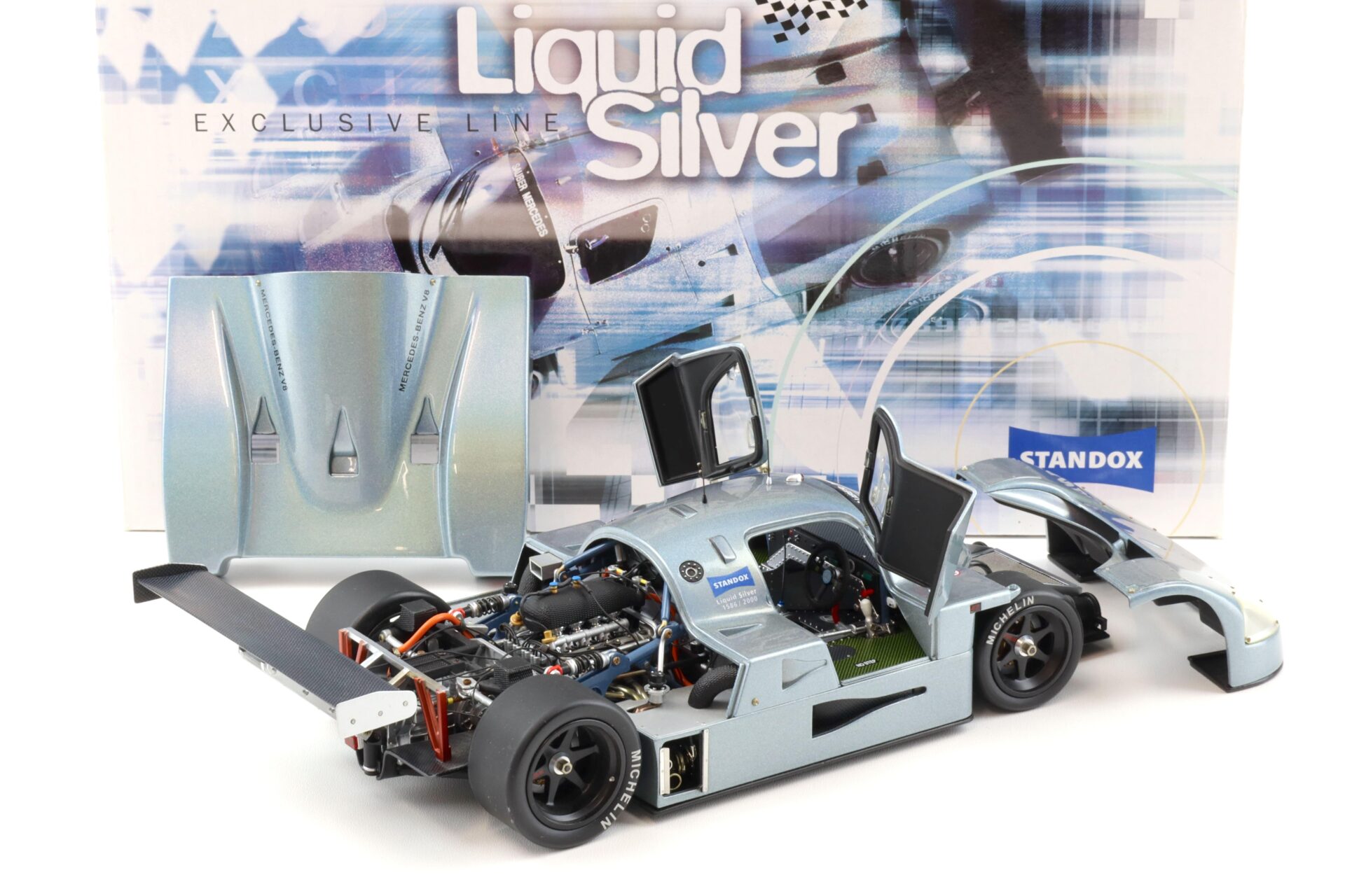 1:18 Exoto Sauber Mercedes C9 STANDOX Liquid silver 1991 RLG18199