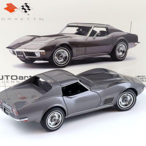 1:18 AUTOart Chevrolet Corvette C3 1970 Laguna Grey Metallic 71173 - Image 3
