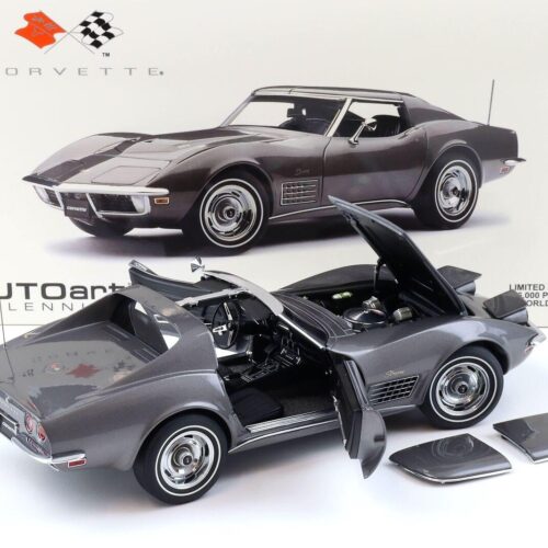 1:18 AUTOart Chevrolet Corvette C3 1970 Laguna Grey Metallic 71173 - Image 4