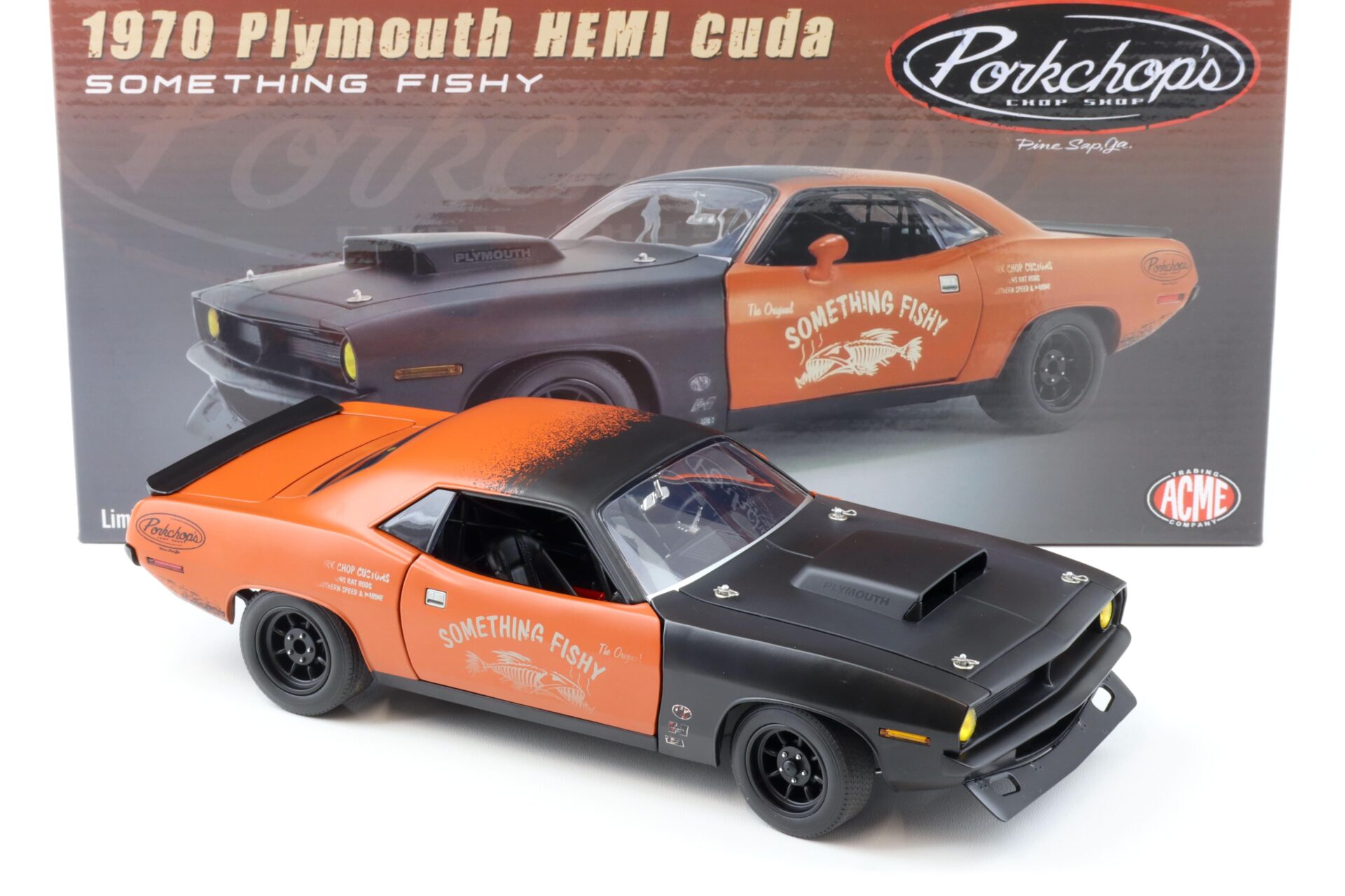 1:18 ACME 1970 Plymouth Hemi Cuda Something Fishy PorkchopÂ´s Chop Shop