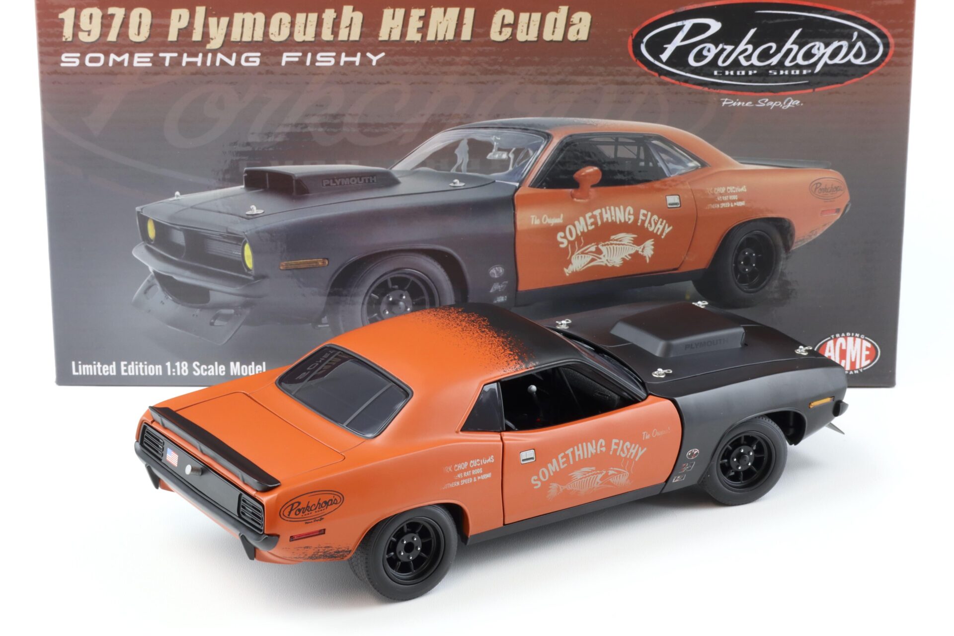 1:18 ACME 1970 Plymouth Hemi Cuda Something Fishy PorkchopÂ´s Chop Shop