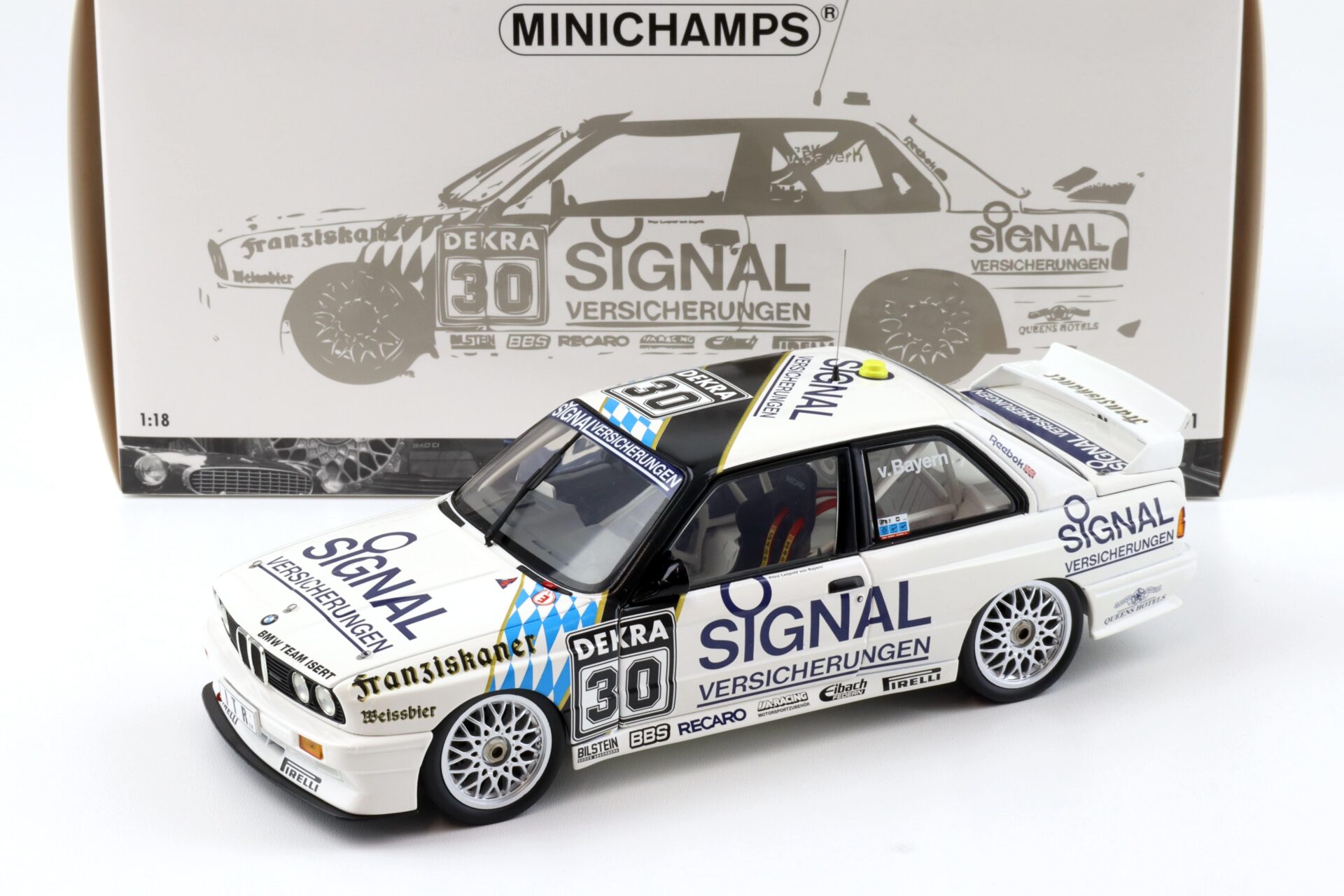1:18 Minichamps BMW M3 E30 DTM Team Isert #30 L.v. Bayern DTM 1991