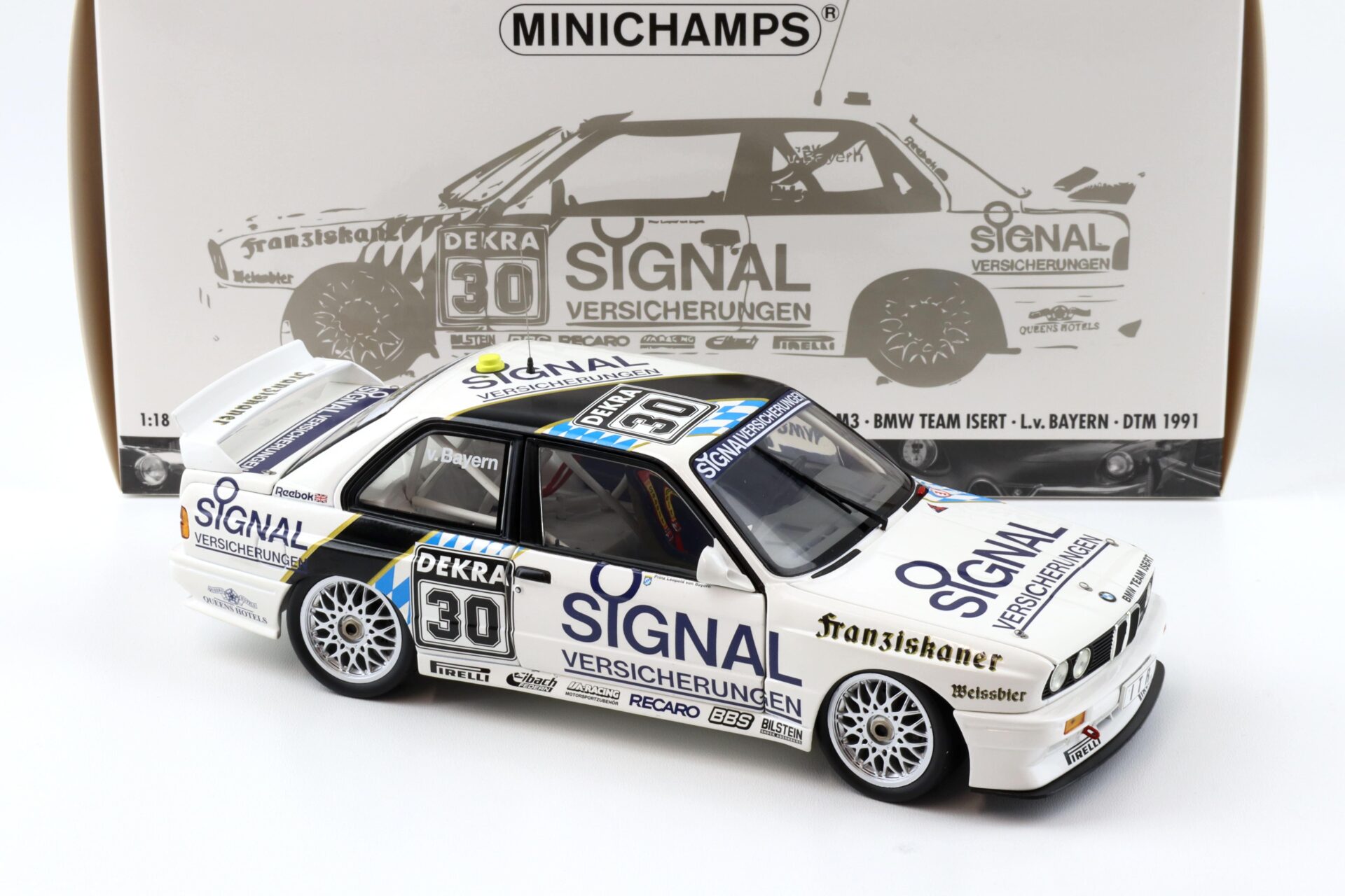 1:18 Minichamps BMW M3 E30 DTM Team Isert #30 L.v. Bayern DTM 1991