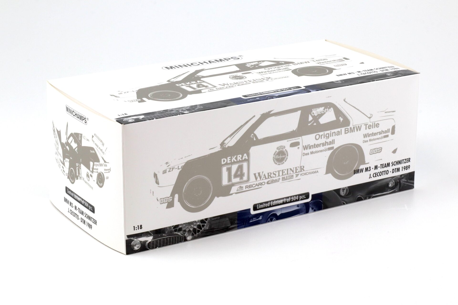 1:18 Minichamps BMW M3 E30 DTM M-Team Schnitzer #14 J.Cecotto DTM 1989