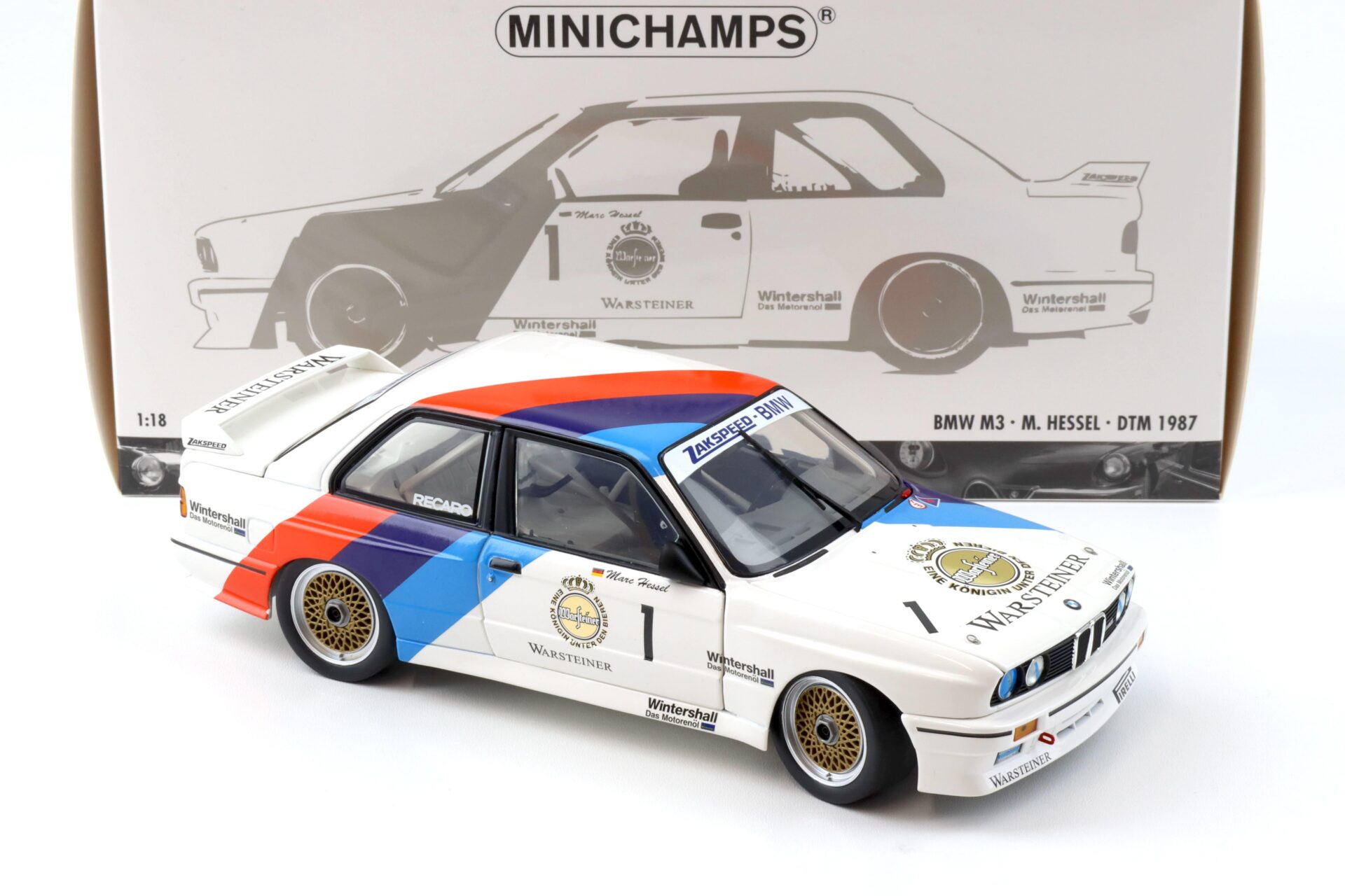 1:18 Minichamps BMW M3 E30 DTM #1 M.Hessel Winner Zolder DTM 1987