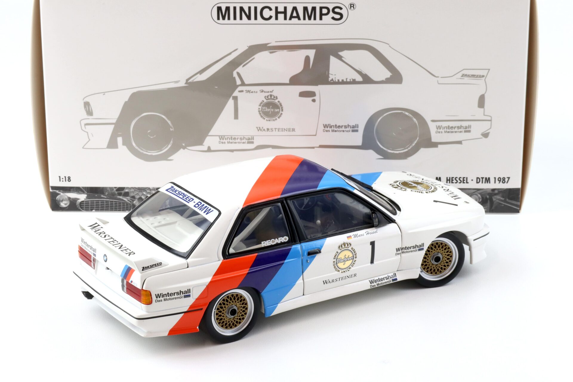 1:18 Minichamps BMW M3 E30 DTM #1 M.Hessel Winner Zolder DTM 1987