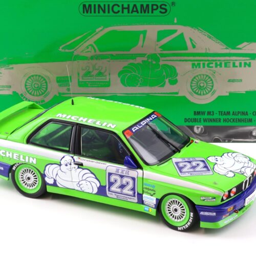 1:18 Minichamps BMW M3 E30 DTM Team Alpina #22 Danner Double Winner DTM 1988 - Image 2