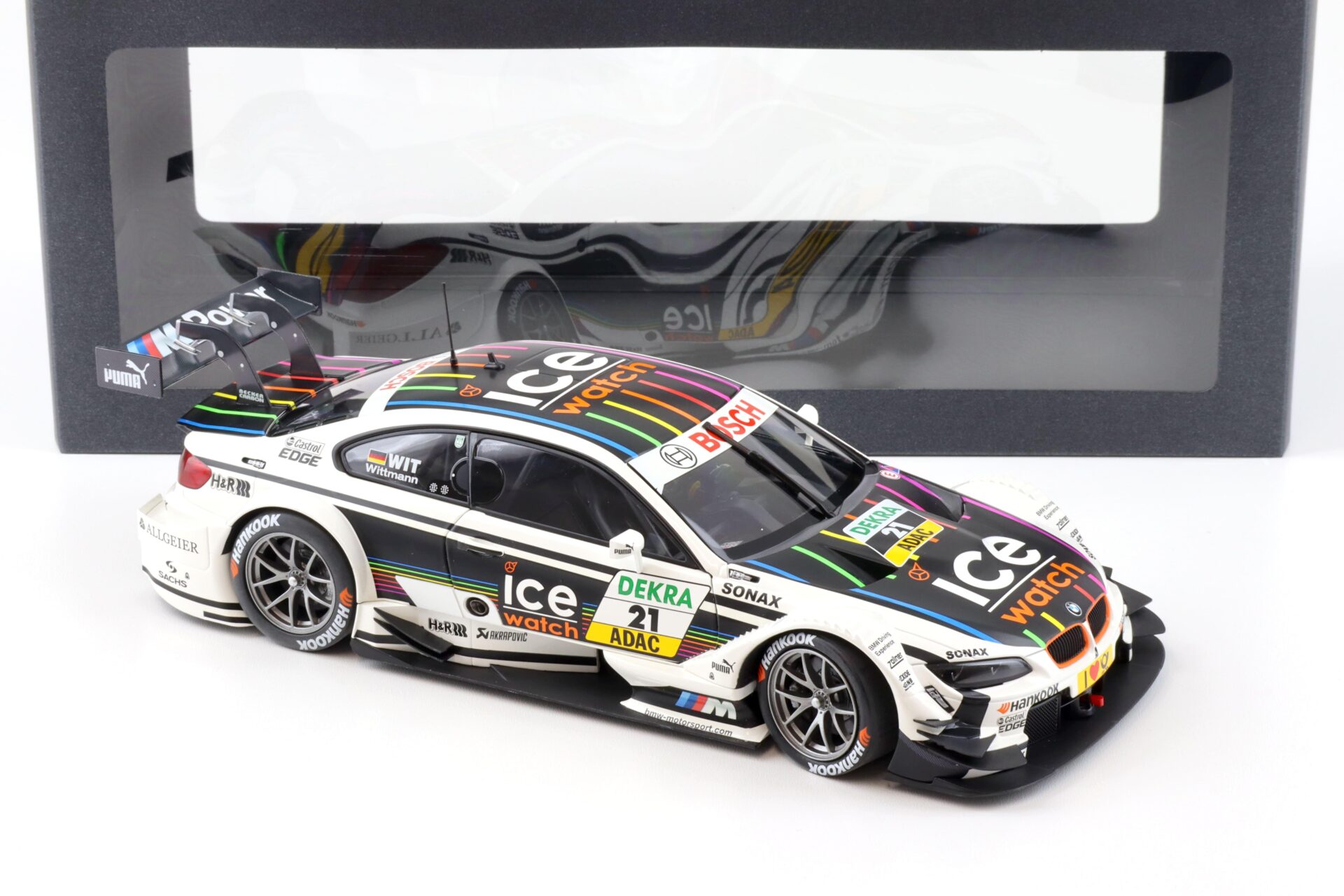 1:18 Minichamps BMW M3 E92 DTM 2013 ICE WATCH Wittmann #21 DEALER VERSION