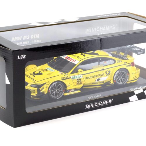 1:18 Minichamps BMW M3 E92 DTM Team MTEK Glock #22 Deutsche Post 2013