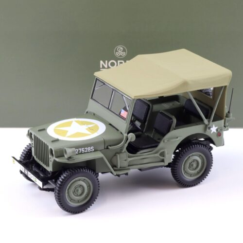 1:18 Norev Jeep Willys Army 1944 1st Div Inf HQ green - Limited 200 pcs.