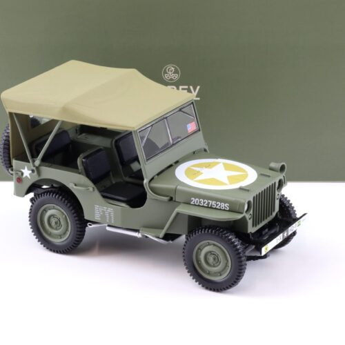 1:18 Norev Jeep Willys Army 1944 1st Div Inf HQ green - Limited 200 pcs.