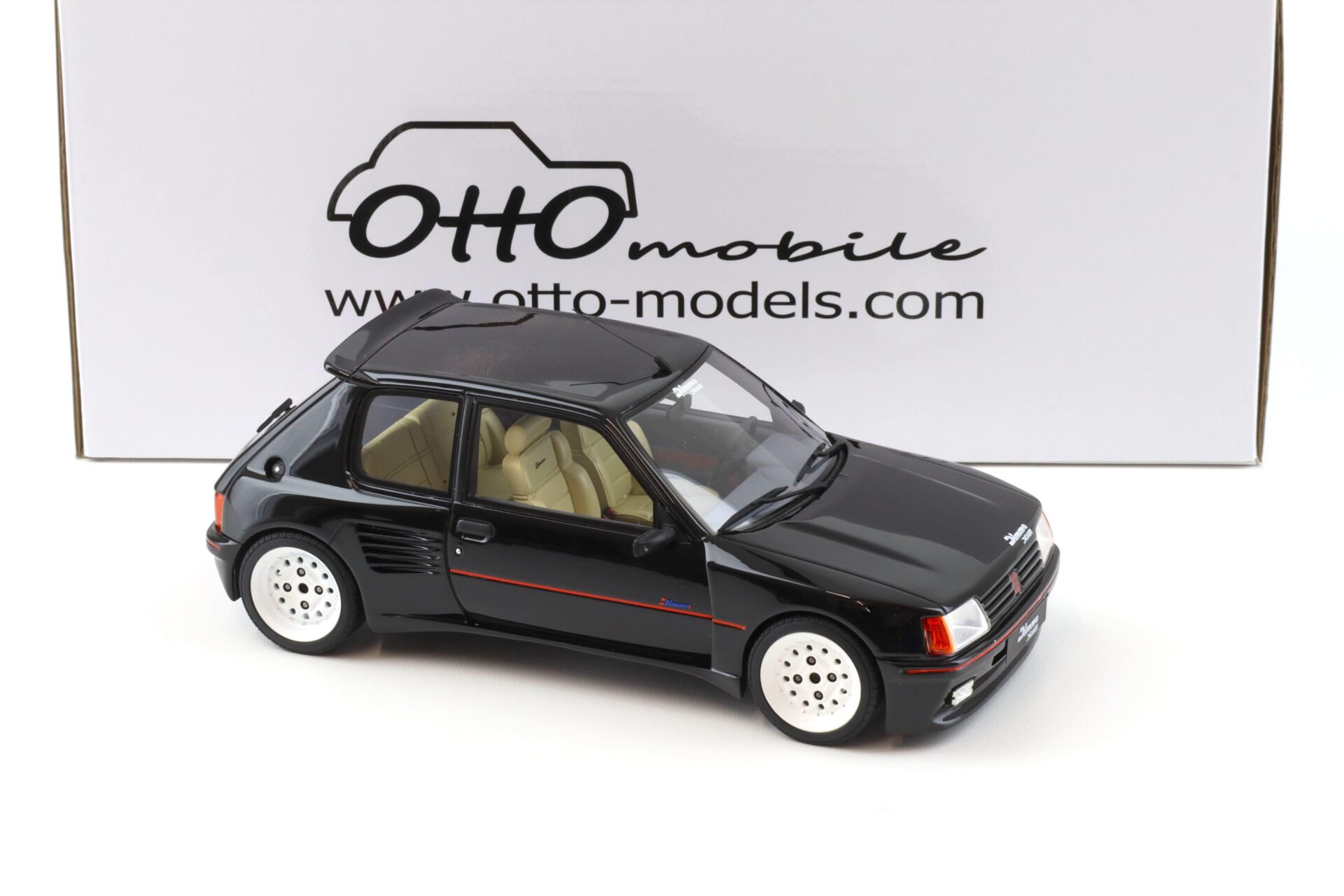 1:18 OTTO mobile OT901 Peugeot 205 Dimma black/ white wheels 1989