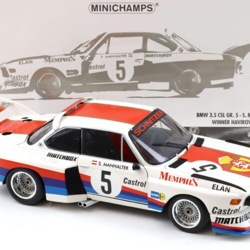 1:18 Minichamps BMW 3.5 CSL Gr.5 S.Manhalter #5 Winner Havirov Inter. 1977