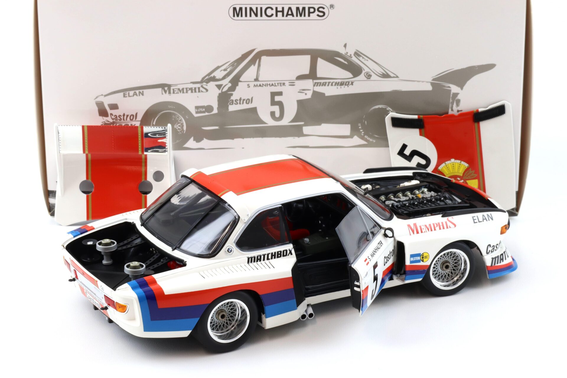 1:18 Minichamps BMW 3.5 CSL Gr.5 S.Manhalter #5 Winner Havirov Inter. 1977