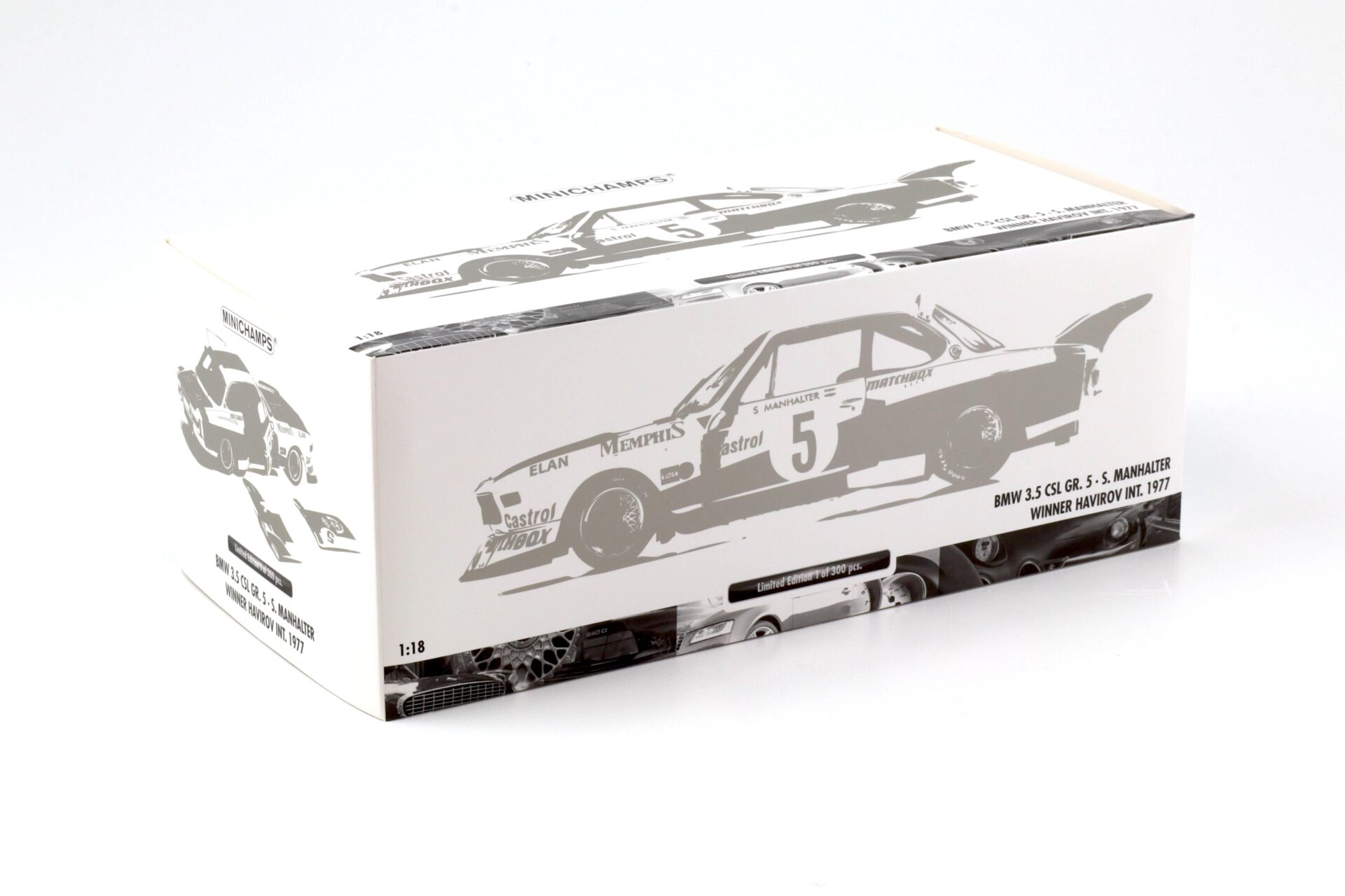 1:18 Minichamps BMW 3.5 CSL Gr.5 S.Manhalter #5 Winner Havirov Inter. 1977