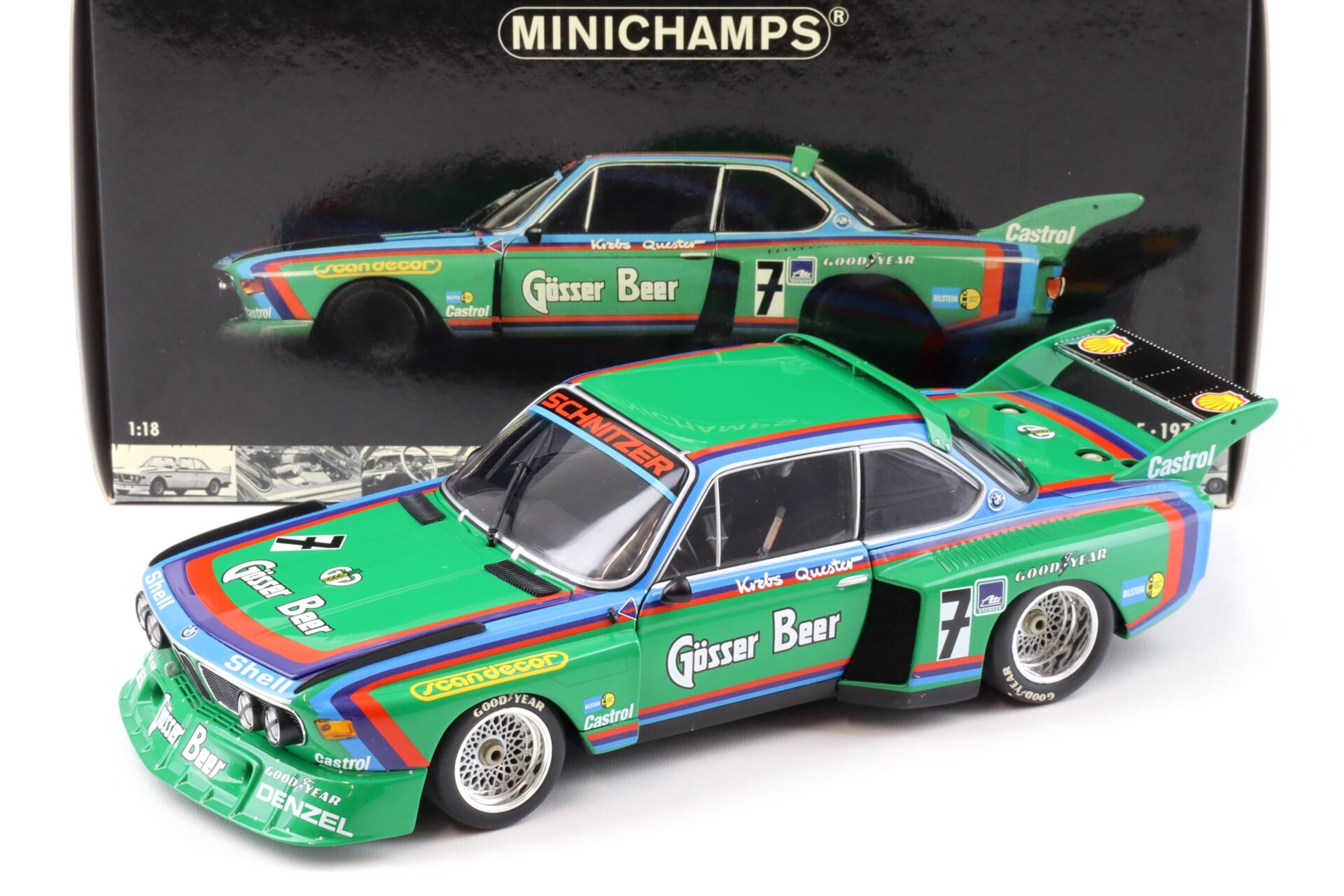 1:18 Minichamps BMW 3.5 CSL Gr.5 GÖSSER Krebs/ Quester 1000km Nürburgring 1976