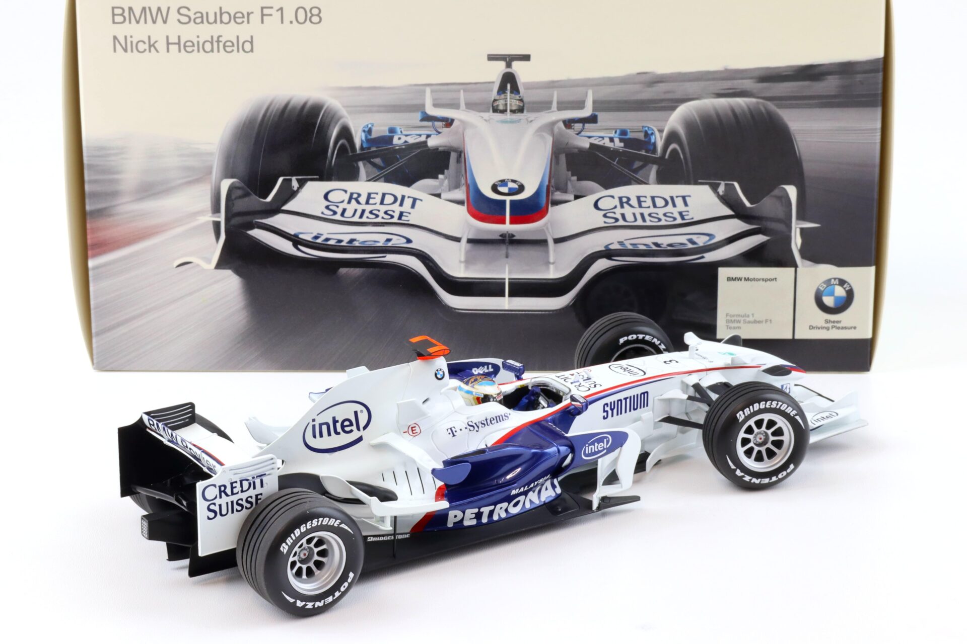 1:18 Minichamps BMW F1.08 Nick Heidfeld Formel 1 Petronas #3 DEALER VERSION