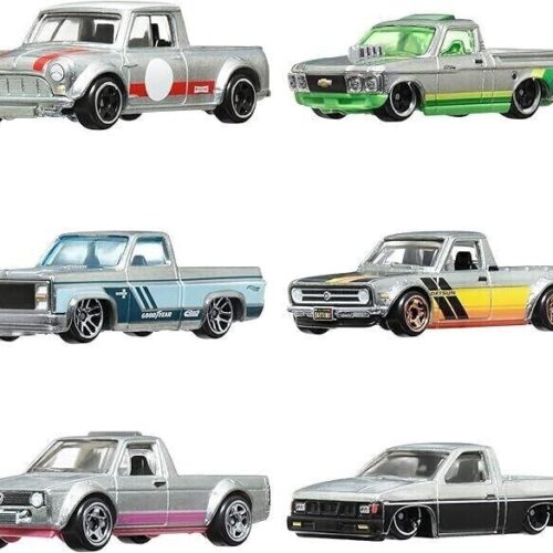 1:64 Hot Wheels 2024 ZAMAC Pickup Truck Set 6 pcs. VW, Chevy, Datsun, Nissan HRX57