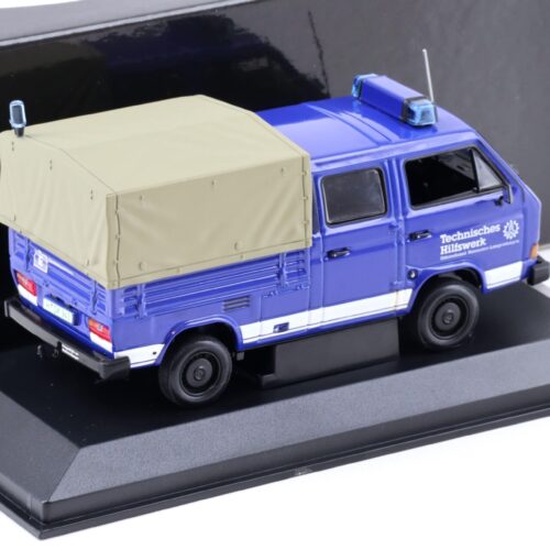 1:43 Minichamps VW T3 Doka Pritschenwagen THW Hannover blue