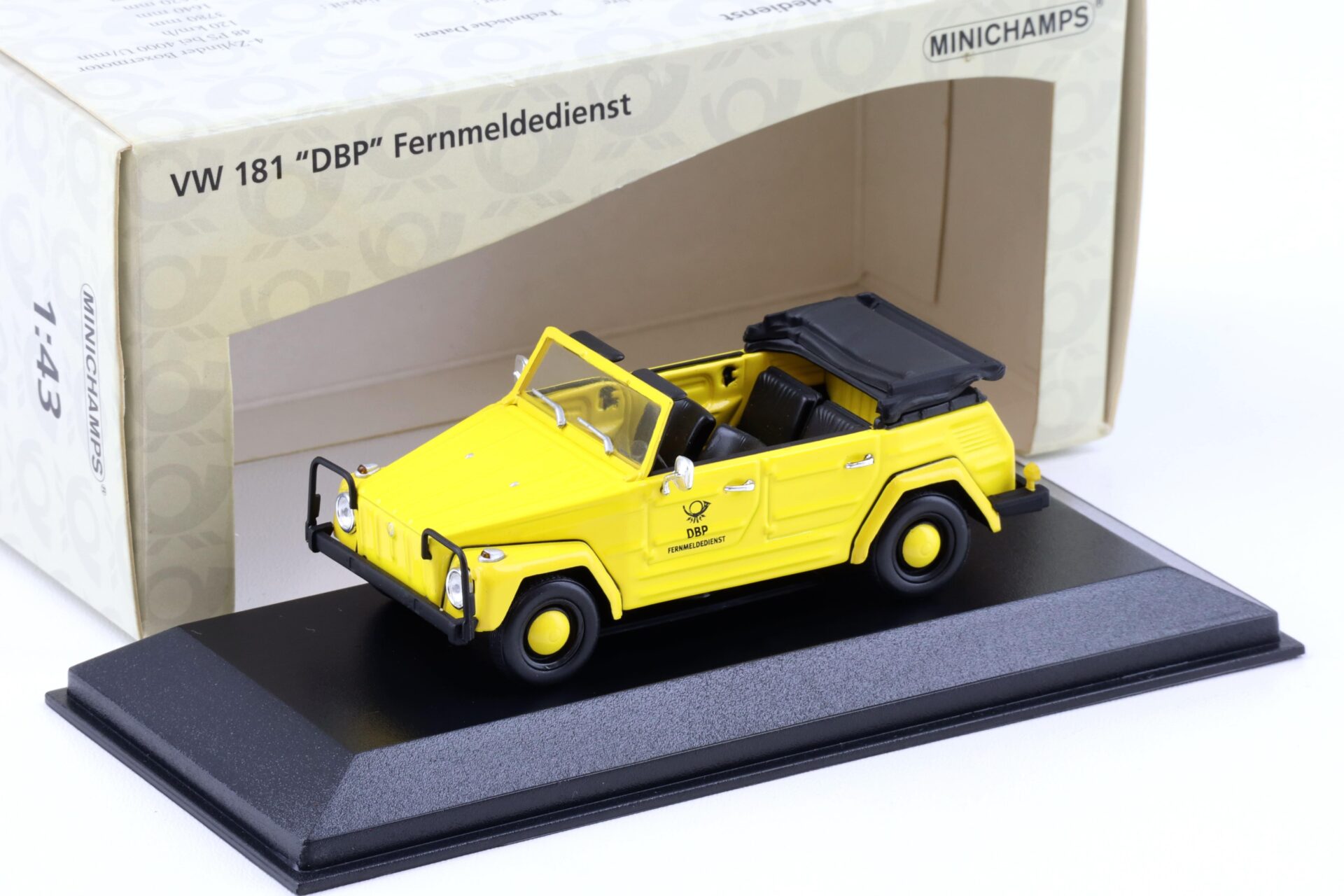 1:43 Minichamps VW 181 DBP Fernmeldedienst Deutsche Post yellow