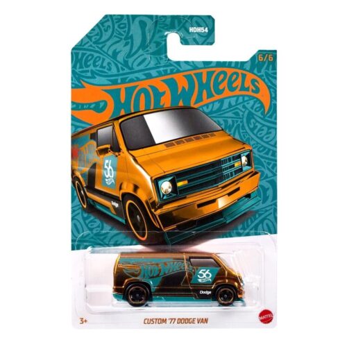 1:64 Hot Wheels 2024 Pearl & Chrome HDH54-979F CHASE 1977 Custom Dodge Van