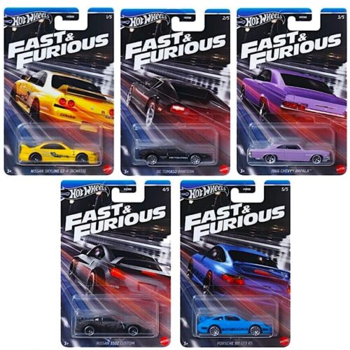 1:64 Hot Wheels 2024 Fast & Furious Racing Series SET 5 pcs. 979G Nissan, Porsche