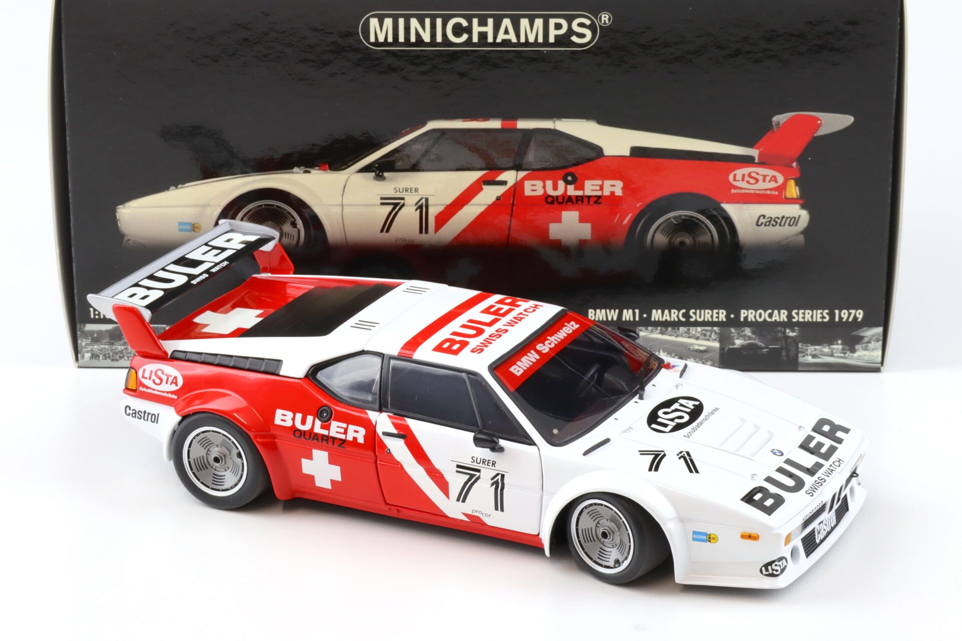 1:18 Minichamps BMW M1 Procar BULER M.Surer #71 Procar Series 1979