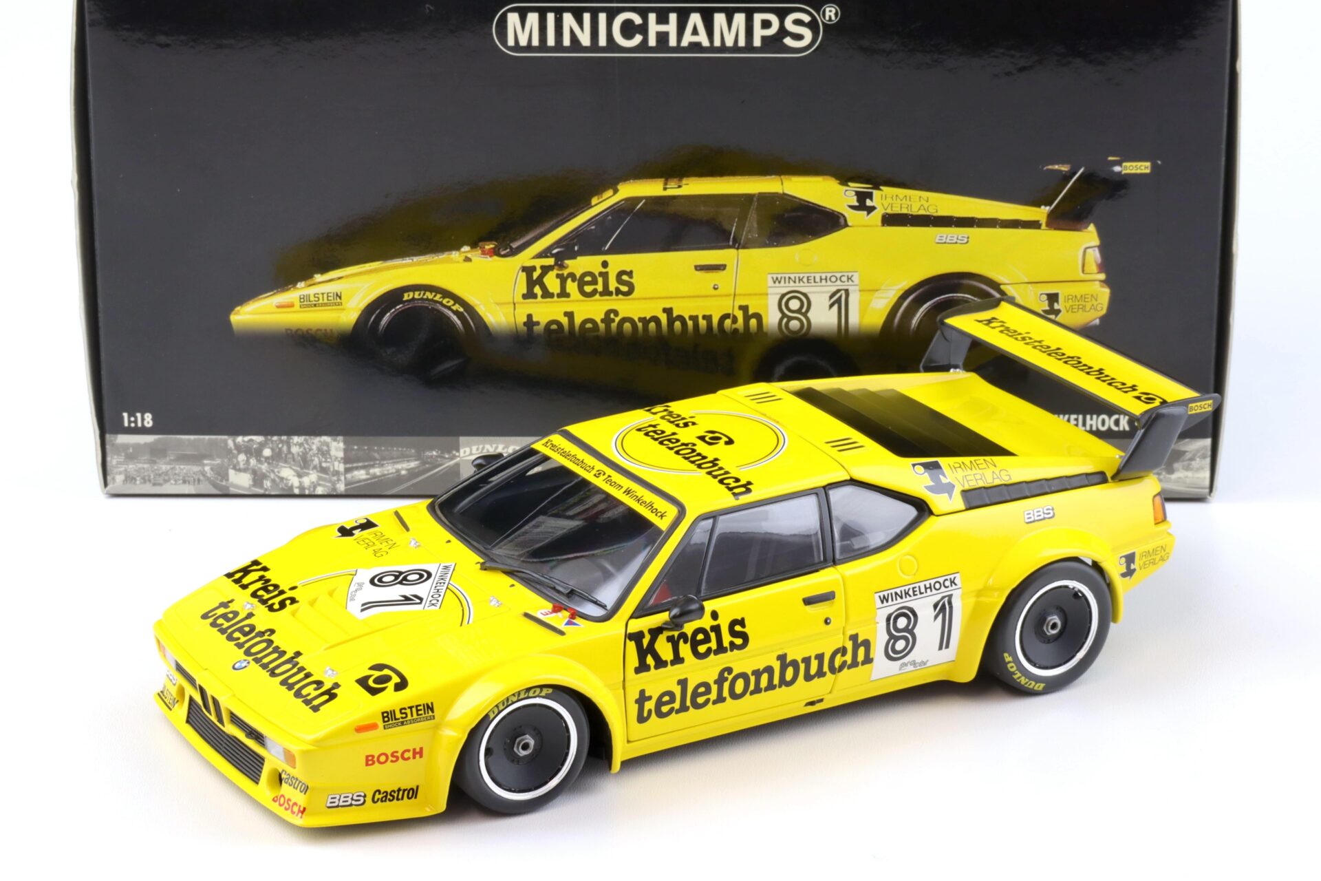 ID 92867 orig 1.jpg 1:18 Minichamps BMW M1 Procar Kreistelefonbuch #81 M.Winkelhock 1979