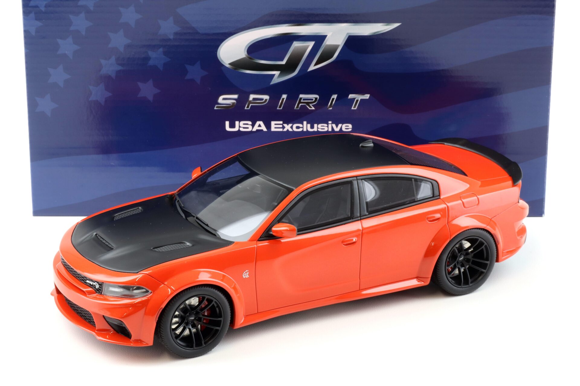ID 92894 orig.jpg 1:18 GT Spirit ACME US041 Dodge Charger Hellcat Redeye 2021 Go mango/ black