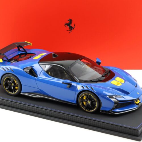 1:18 BBR Ferrari SF90 XX Stradale Azzuro Dino blue/ yellow accents - Limited 50 pcs.