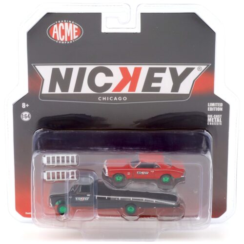 1:64 ACME Greenlight 1967 Chevrolet Camaro + Chevrolet C-30 Ramp Truck NICKEY CHASE